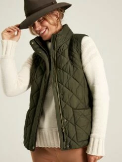 Green Showerproof Quilted Gilet