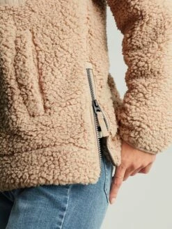 Tan Brown Zip Front Fleece With Hem Detail 14 Tan Brown Zip Front Fleece With Hem Detail -UK Clothing Sales 2024 862446s6