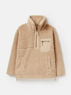 Tan Brown Zip Front Fleece With Hem Detail 15 Tan Brown Zip Front Fleece With Hem Detail -UK Clothing Sales 2024 862446s7