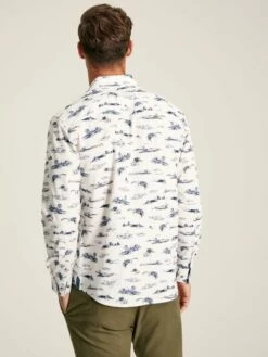 White Print Classic Fit Printed Shirt -UK Clothing Sales 2024 887661s3