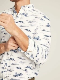 White Print Classic Fit Printed Shirt -UK Clothing Sales 2024 887661s4