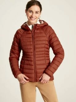 Red Showerproof Packable Padded Jacket