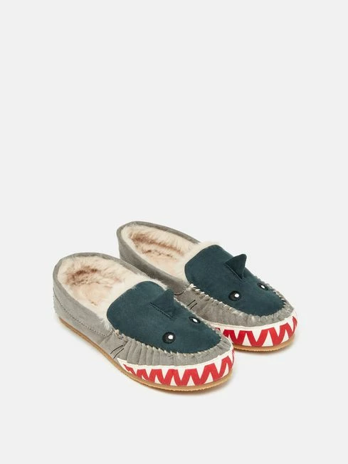 Navy Shark Moccasin Slippers -UK Clothing Sales 2024 929548s