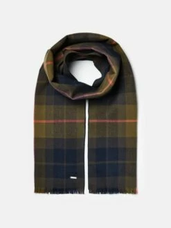Navy Blue Checked Brushed Scarf 9 Navy Blue Checked Brushed Scarf -UK Clothing Sales 2024 950402s3