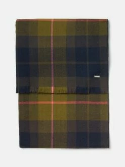 Navy Blue Checked Brushed Scarf 11 Navy Blue Checked Brushed Scarf -UK Clothing Sales 2024 950402s5