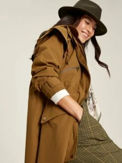 Rust Brown Shower Resistant Longline Dry Wax Jacket -UK Clothing Sales 2024 951 794s4