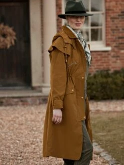 Rust Brown Shower Resistant Longline Dry Wax Jacket -UK Clothing Sales 2024 951 794s7