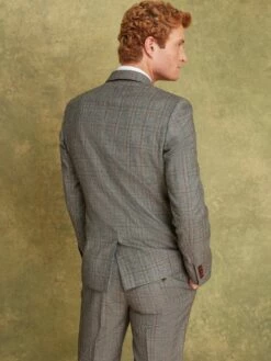 Grey/Rust Check Wool Slim Fit Suit: Jacket 12 Grey/Rust Check Wool Slim Fit Suit: Jacket -UK Clothing Sales 2024 960 018s3