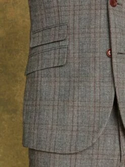 Grey/Rust Check Wool Slim Fit Suit: Jacket 14 Grey/Rust Check Wool Slim Fit Suit: Jacket -UK Clothing Sales 2024 960 018s5
