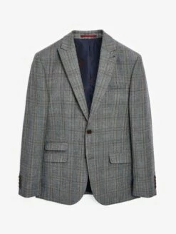 Grey/Rust Check Wool Slim Fit Suit: Jacket 17 Grey/Rust Check Wool Slim Fit Suit: Jacket -UK Clothing Sales 2024 960 018s8