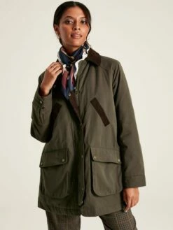 Dark Green Showerproof Quilted Wax Jacket