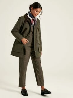 Dark Green Showerproof Quilted Wax Jacket -UK Clothing Sales 2024 991527s3