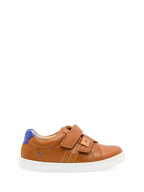 Start-Rite Explore Tan Brown Leather Comfy Rip-Tape Trainers F Fit -UK Clothing Sales 2024 A36 327s