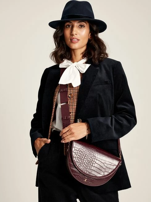 Burgundy Red Half Moon Cross Body Bag 3 Burgundy Red Half Moon Cross Body Bag