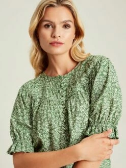 Green Curved Yoke Blouse 10 Green Curved Yoke Blouse -UK Clothing Sales 2024 C08605s4