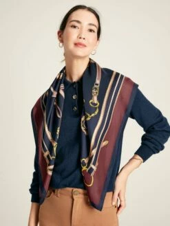 Blue Silk Square Scarf