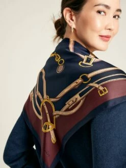 Blue Silk Square Scarf 10 Blue Silk Square Scarf -UK Clothing Sales 2024 C09661s3