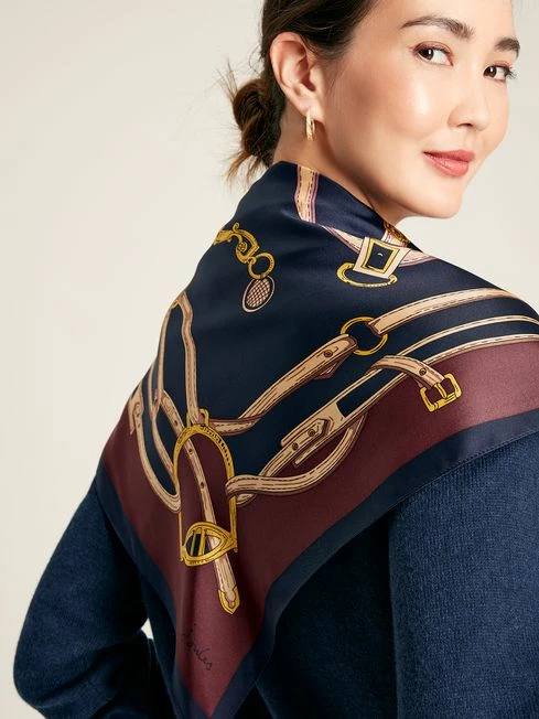 Blue Silk Square Scarf 5 Blue Silk Square Scarf - Image 3