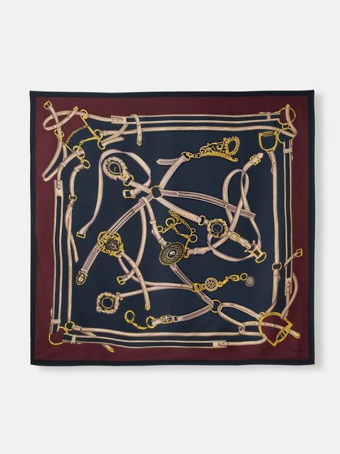 Blue Silk Square Scarf 7 Blue Silk Square Scarf - Image 5