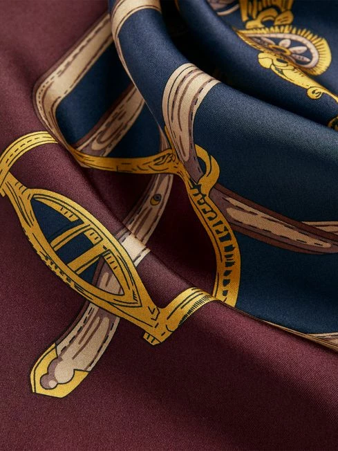 Blue Silk Square Scarf 8 Blue Silk Square Scarf - Image 6