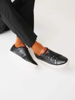 Black Leather Trainers -UK Clothing Sales 2024 C14066s5