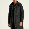 Black Showerproof Quilted Coat With Hood 1 Black Showerproof Quilted Coat With Hood -UK Clothing Sales 2024 C22152s