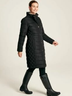 Black Showerproof Longline Padded Coat -UK Clothing Sales 2024 C32469s3