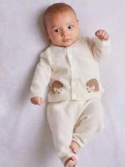 Trotters London Little Prickles White Cardigan