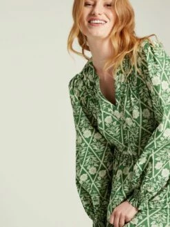 Green Floral Pleated Dress -UK Clothing Sales 2024 C37694s4