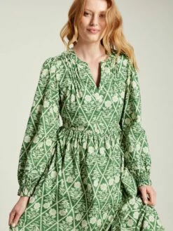 Green Floral Pleated Dress -UK Clothing Sales 2024 C37694s5