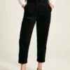 Black Cord Tapered Leg Trousers