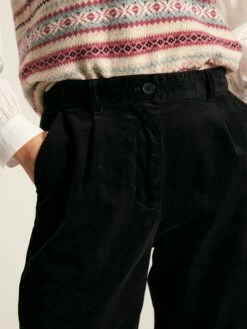 Black Cord Tapered Leg Trousers -UK Clothing Sales 2024 C39195s5