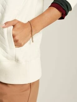 Cream Quilted Zip Sweat Top -UK Clothing Sales 2024 C51866s3