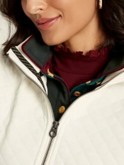 Cream Quilted Zip Sweat Top -UK Clothing Sales 2024 C51866s5