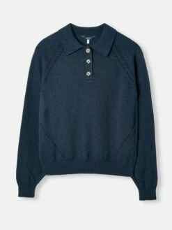 MIA Navy Blue Collared Pointelle Jumper -UK Clothing Sales 2024 C64078s7