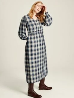 Camilla Blue Button Front Tiered Dress