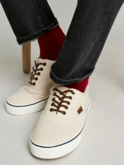 White Deck Cupsole Canvas Shoes -UK Clothing Sales 2024 C80561s5