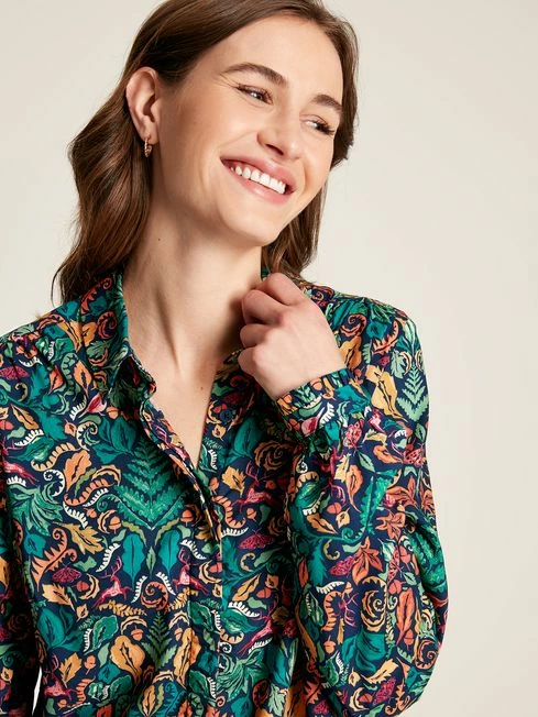 Blue Concealed Placket Shirt 6 Blue Concealed Placket Shirt - Image 4