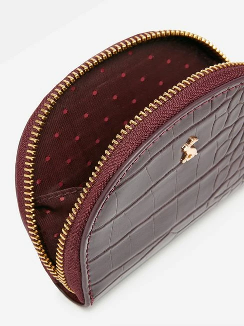 Burgundy Red Half Moon Croc Effect Coin Purse 5 Burgundy Red Half Moon Croc Effect Coin Purse - Image 3