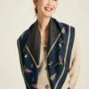 Navy Pheasant Silk Square Scarf -UK Clothing Sales 2024 C98849s