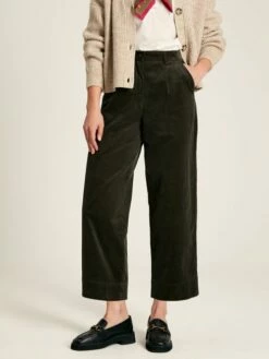 Green Cord Wide Leg Trousers