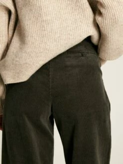 Green Cord Wide Leg Trousers -UK Clothing Sales 2024 D03 732s4