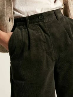 Green Cord Wide Leg Trousers -UK Clothing Sales 2024 D03 732s5