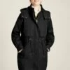 Black Longline Waterproof Coat With Quilted Lining -UK Clothing Sales 2024 D03727s