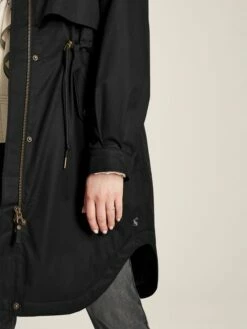 Black Longline Waterproof Coat With Quilted Lining -UK Clothing Sales 2024 D03727s6