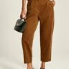 Brown Cord Tapered Leg Trousers -UK Clothing Sales 2024 D03728s