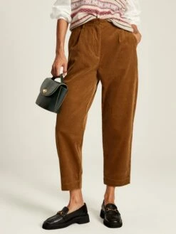 Brown Cord Tapered Leg Trousers