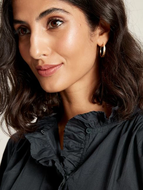 Navy Blue Frill Blouse 6 Navy Blue Frill Blouse - Image 4