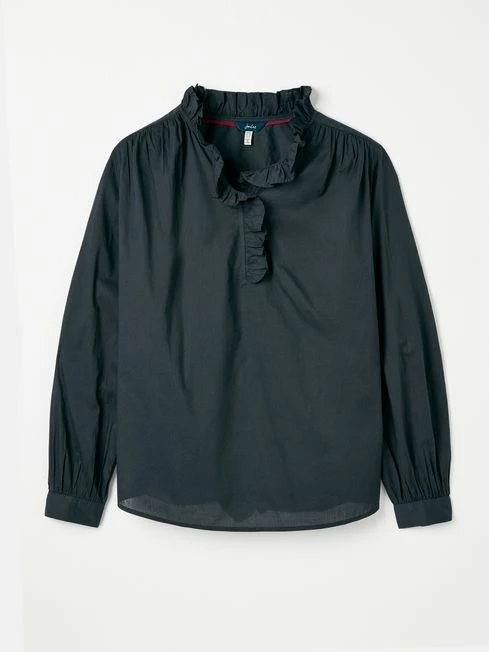 Navy Blue Frill Blouse 8 Navy Blue Frill Blouse - Image 6