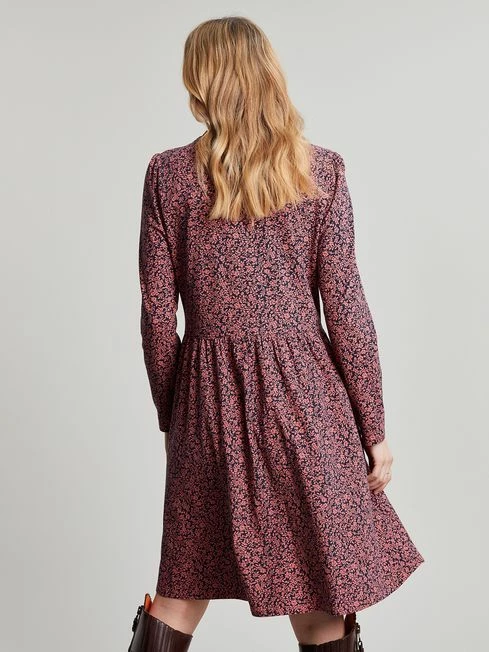 Joules Pink Aurora Zip Down Jersey Dress 4 Joules Pink Aurora Zip Down Jersey Dress - Image 2